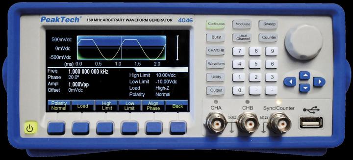 Produktbild Peaktech 4046 Funktionsgenerator, Arbiträr, 1 µHz... 160 MHz