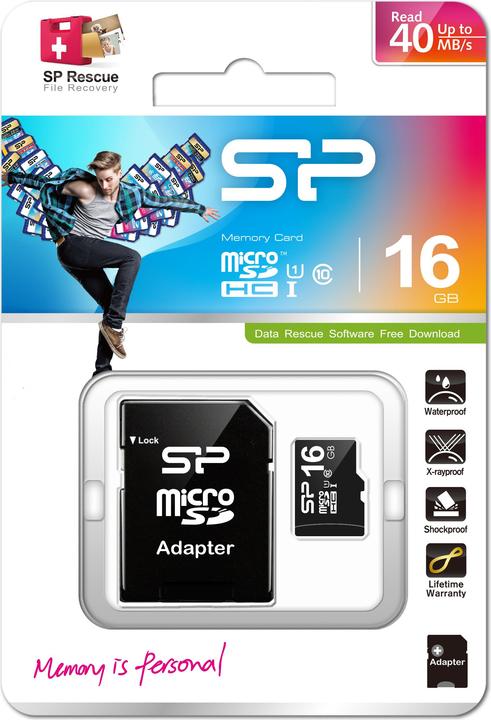 Productafbeelding Silicon Power microSDHC /s, UHS-I (16 GB, microSDHC, U1, UHS-I)