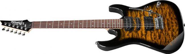 Actual product image Ibanez gitaar GRX70QASB Transparant Sunburst (Electric guitar)