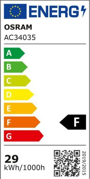 Energie-Label Osram Leuchtstoffröhre (G5, 28 W, 2600 lm, 1 x, F)