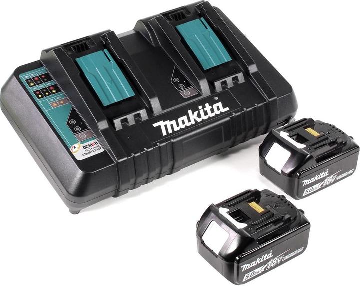 Actual product image Makita DUC 355 PT2 Motosega a batteria 36V (2x18V) Brushless 35 cm + 2x battery 5,0 Ah + (Battery chain saw)