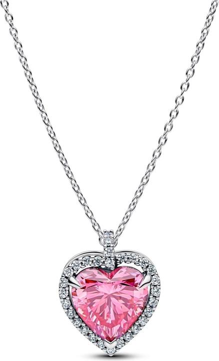 Pandora Necklace with pendant Halo Heart (Argent925, Argento 925)