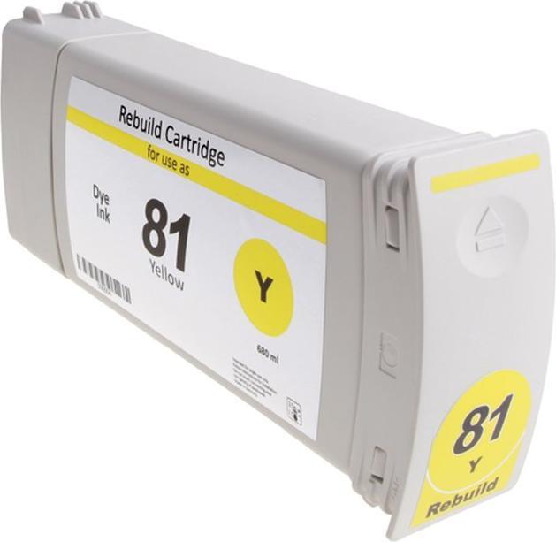 Image du produit Hermex Compatible HP 81 Cartouche d'encre jaune pour Designjet 5000 5500 Dye (Y)