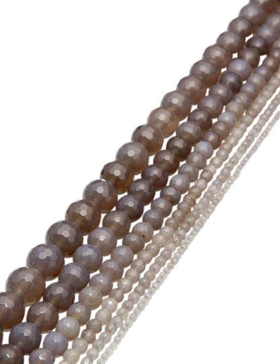 Actual product image Leyda Faceted Gray Agate Strand