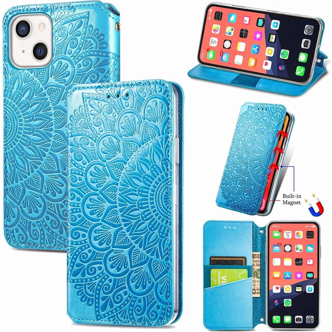 Thumbnail - König Design Hülle Handy Schutz für Apple iPhone 13 mini Case Cover Tasche Etuis Bumper Blau (Apple iPhone 13 mini), Sma...