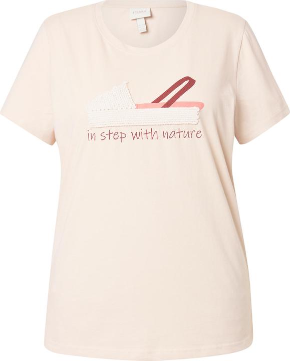 Actual product image Ulla Popken Eco Cotton Espadrille Embroidered Short Sleeve Tee (42, 44)