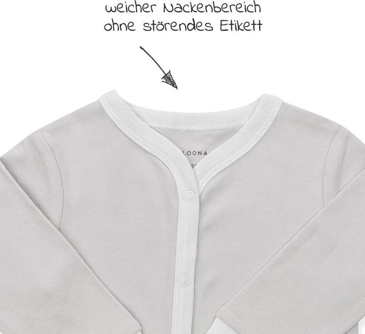 Produktbild La Loona LaLoona Baby-Schlafanzüge Schlafanzug 2er Pack Strampler Pyjama Einteiler - Grau (50)