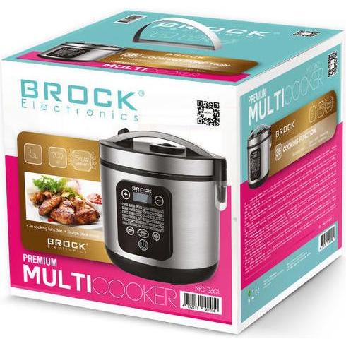 Thumbnail - Brock Electronics multifunction pot 5l, MC3601, 700W, Dampfgarer + Reiskocher, Silber, Schwarz