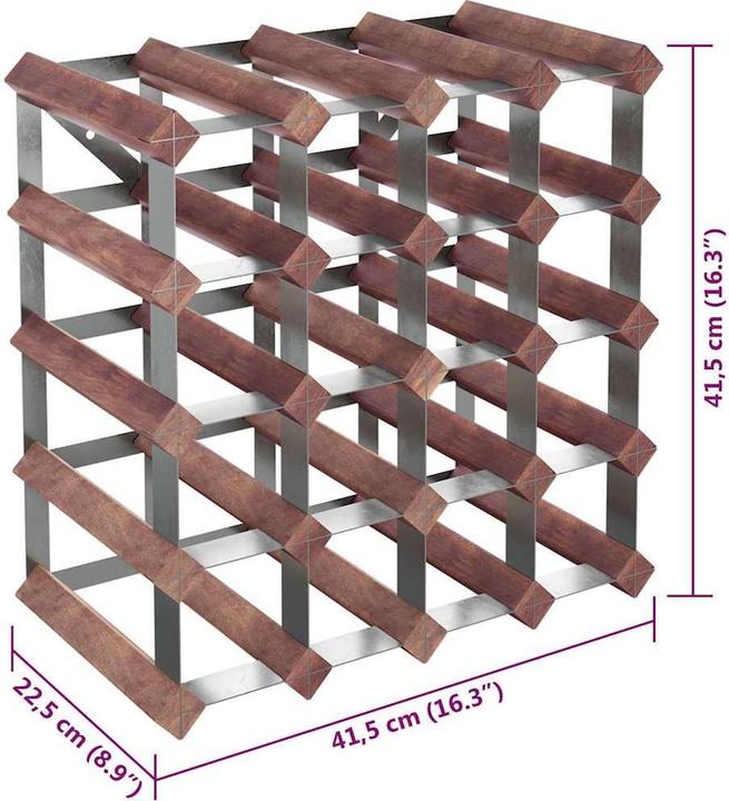 Produktbild VidaXL Weinregal (41,5 x 22,5 x 41,5 cm, 20 Fl.)