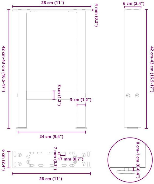 Actual product image vidaXL Couchtischbein