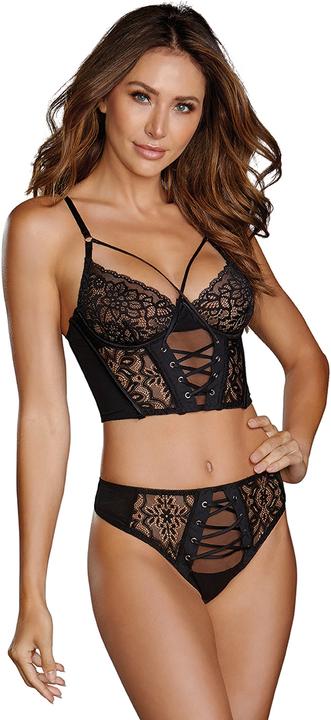 Produktbild Dreamgirl Stretch Mesh & Stretch Galloon Lace Bustier (M)