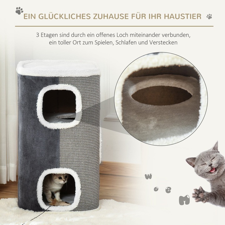 Actual product image Jamb Cat scratching post (74 cm, Grey, White)