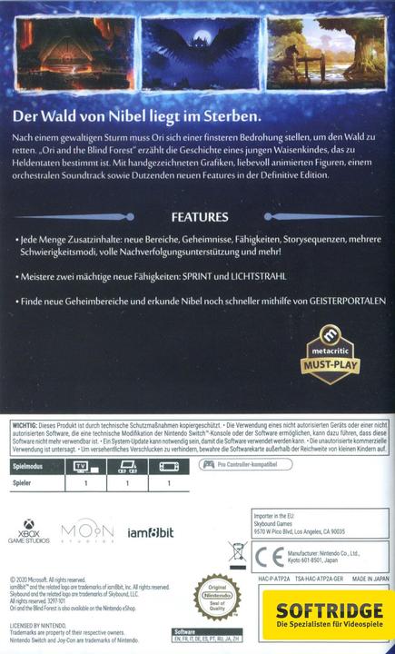 Actual product image Skybound Ori and the Blind Forest Definitve Edition (Switch, DE)