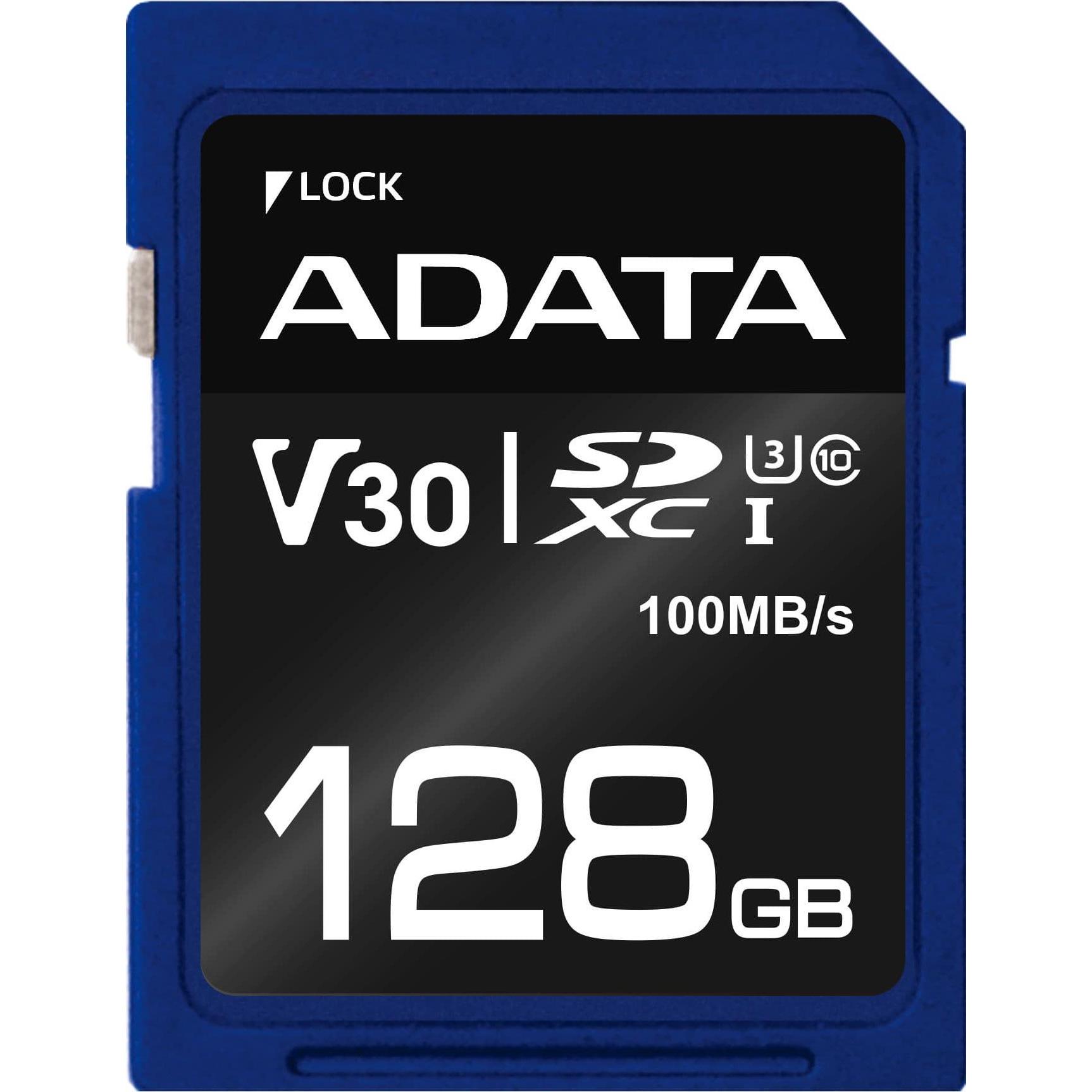 Adata Premier Pro - Flash-Speicherkarte - 128 GB (128 GB, SDXC, U3, UHS-I), Speicherkarte, Blau
