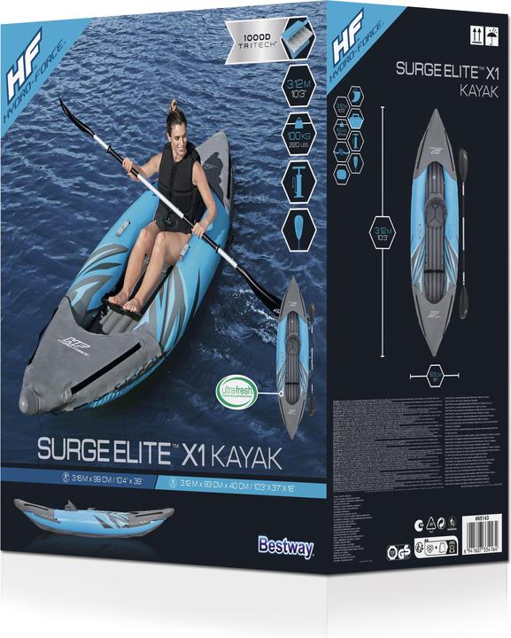 Actual product image Bestway HF Kayak Surge Elite X1 312x93x40cm (1 pers.)