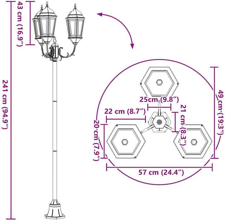 Produktbild vidaXL Wegbeleuchtung (E27)