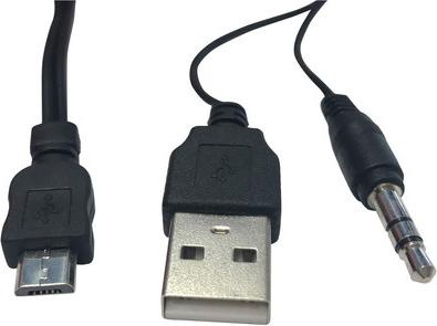 Produktbild Music Legs Angel Kabel microUSB <-> USB + 3.5mm Klinke ca. 80 cm (0.80 m)