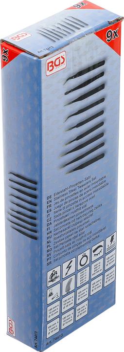 Immagine prodotto BGS Set di pinzette in acciaio inox | 9 pezzi.