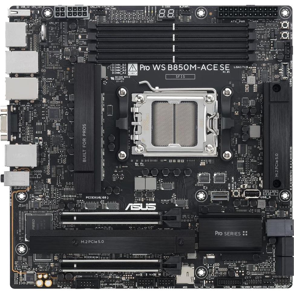 ASUS Płyta główna PRO WS B850M-ACE SE AM5 AMD (AM5, AMD B850, mATX), Mainboard