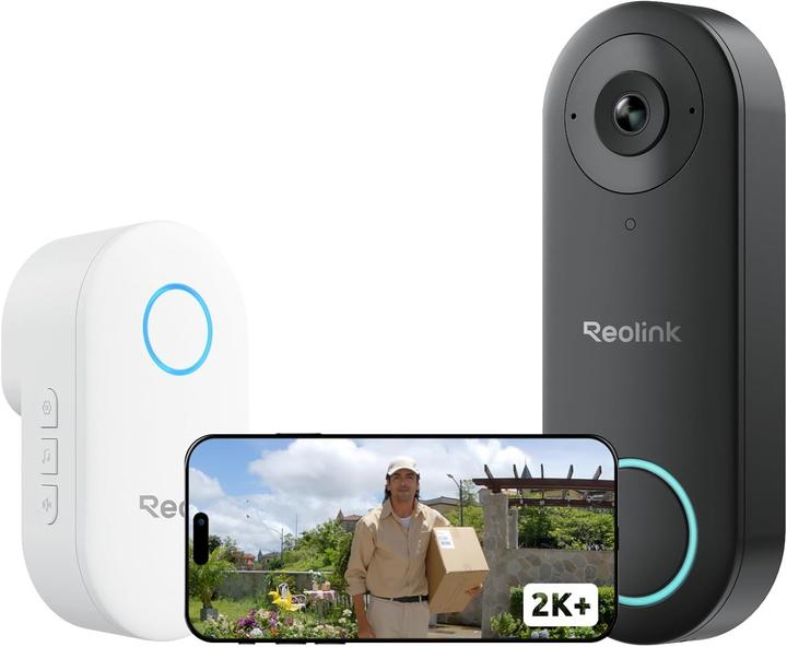 Reolink 2K+ Video-Türklingel mit Weitwinkelkamera, Zweiwege-Audio, Personen-Erkennung, WiFi (Kabellos)