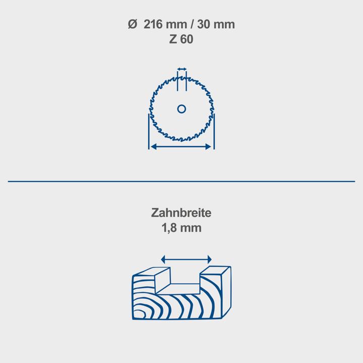 Produktbild Scheppach HW Kreissägeblatt Ø 216 mm x 1,8 mm x 30 mm / 60 Z