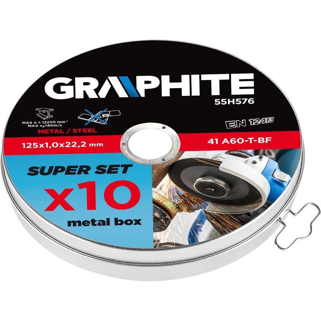 Topex, Schleifmittel, Trennscheibe für Metall 125x1,0x22,2mm, 41 A60-T-BF, 10 Stk. (55H576)