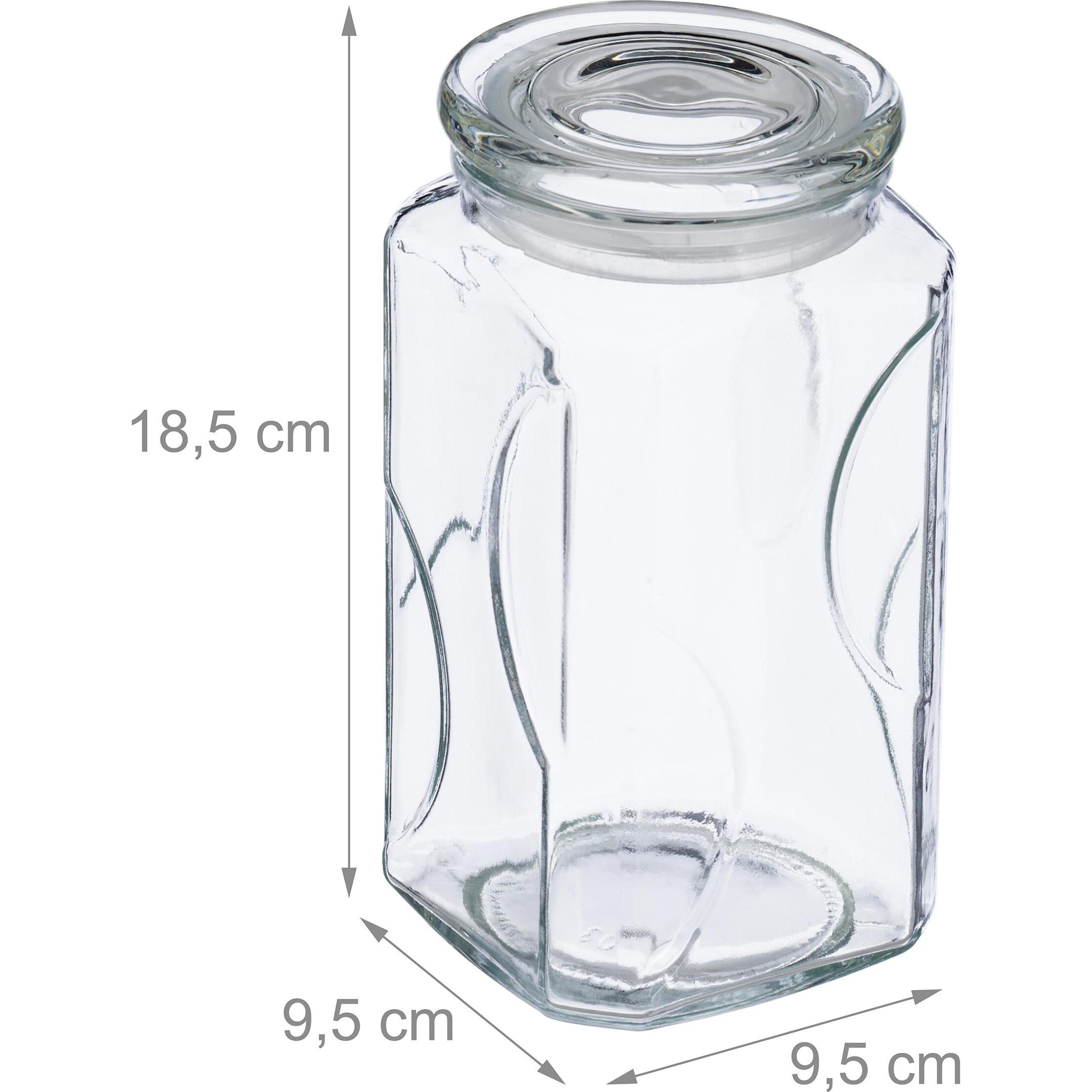 Thumbnail - Relaxdays 6x Vorratsglas, Vorratsbehälter, Transparent