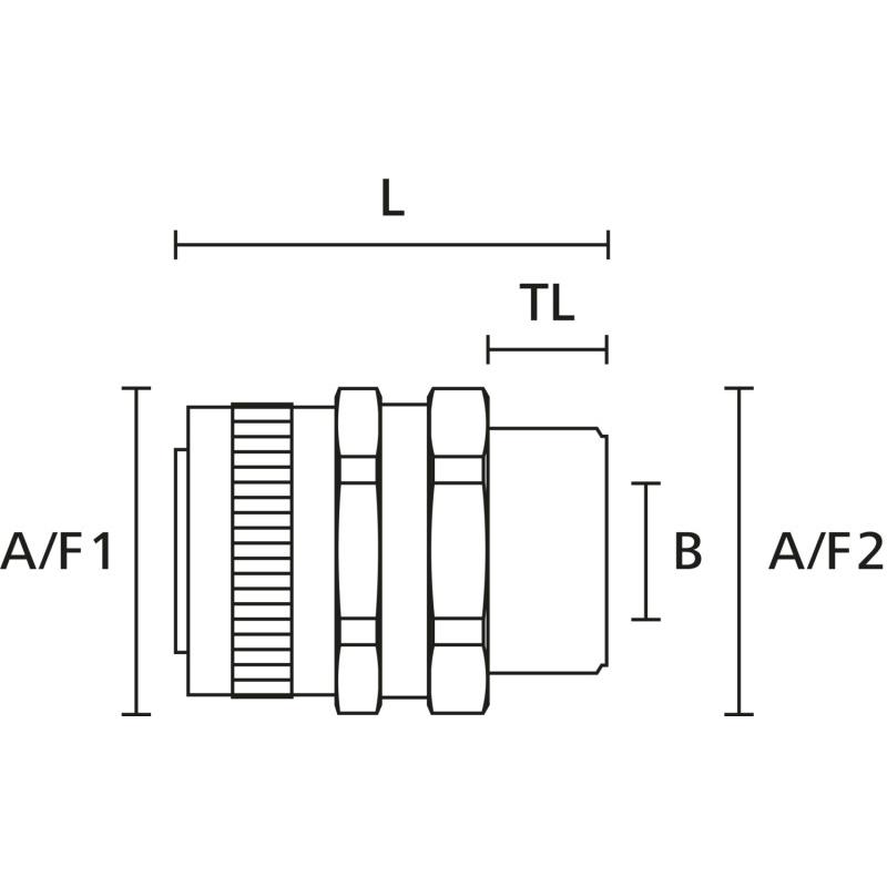 Thumbnail - HellermannTyton, Kabelschutz + Kabelführung, Anschlussarmatur Nennweite=16 M20 Messing, vernickelt (35.50 mm)