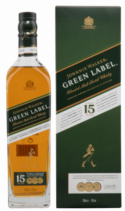 Image du produit Johnnie Walker label vert (Whisky mélangé, Scotch Whisky, 1 x 70 cl)