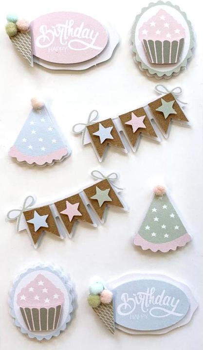 Artoz Motif sticker birthday 1 sheet (8 Sticker)