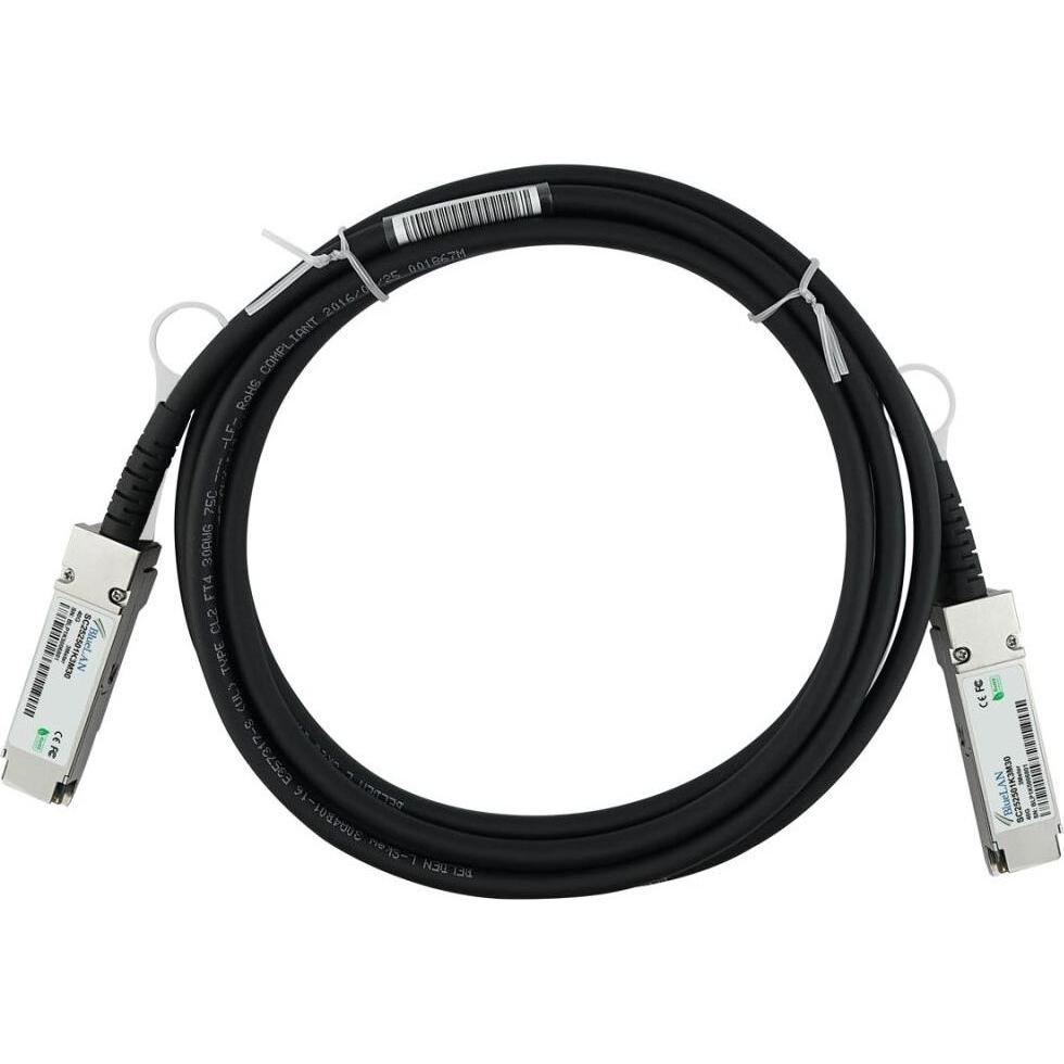 BlueLAN NetApp X66100-2 kompatibles DAC QSFP SC252501K2M30, Transceiver, Schwarz