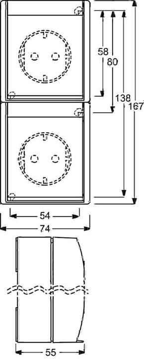 Actual product image Busch-Jaeger Socket,vertical,2gang