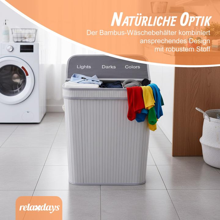 Actual product image Relaxdays Bamboo laundry bin (105 l)
