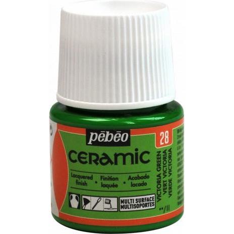 Pebeo, Künstlerfarbe + Bastelfarbe, Keramikfaben (Victoriagrün, 45 ml)