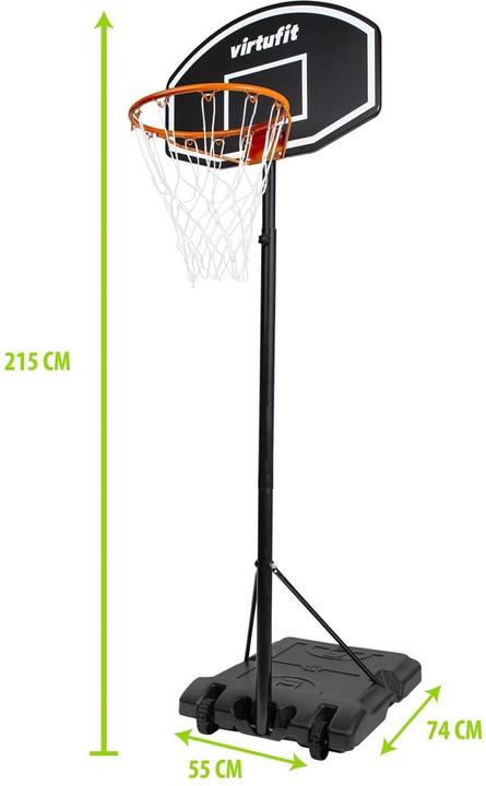 Produktbild Virtufit Basketballkorb auf Ständer einfache Einstellung 1,7m bis 2,15m
