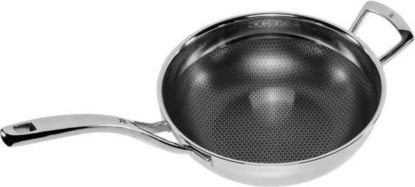 Actual product image WMF Wok pan stainless steel 28 cm honeycomb base professional resist induction coating (28 cm, Frying pan, Stainless steel)