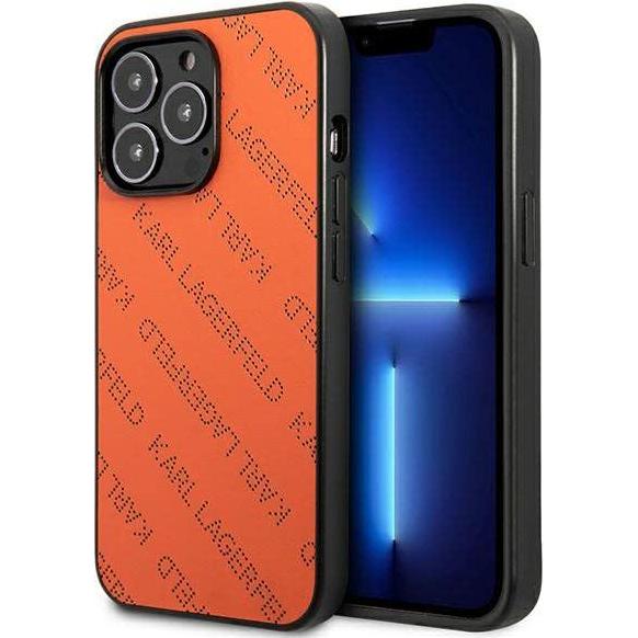 Karl Lagerfeld Perforated Allover - Etui iPhone 13 Pro (pomarańczowy) (Apple iPhone 13 Pro), Smartphone Hülle, Orange