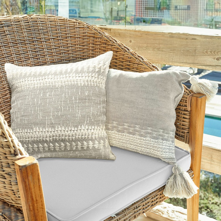 Produktbild Loberon Kissenhülle 2er Set Fontavon grau/beige (40 x 40 cm)