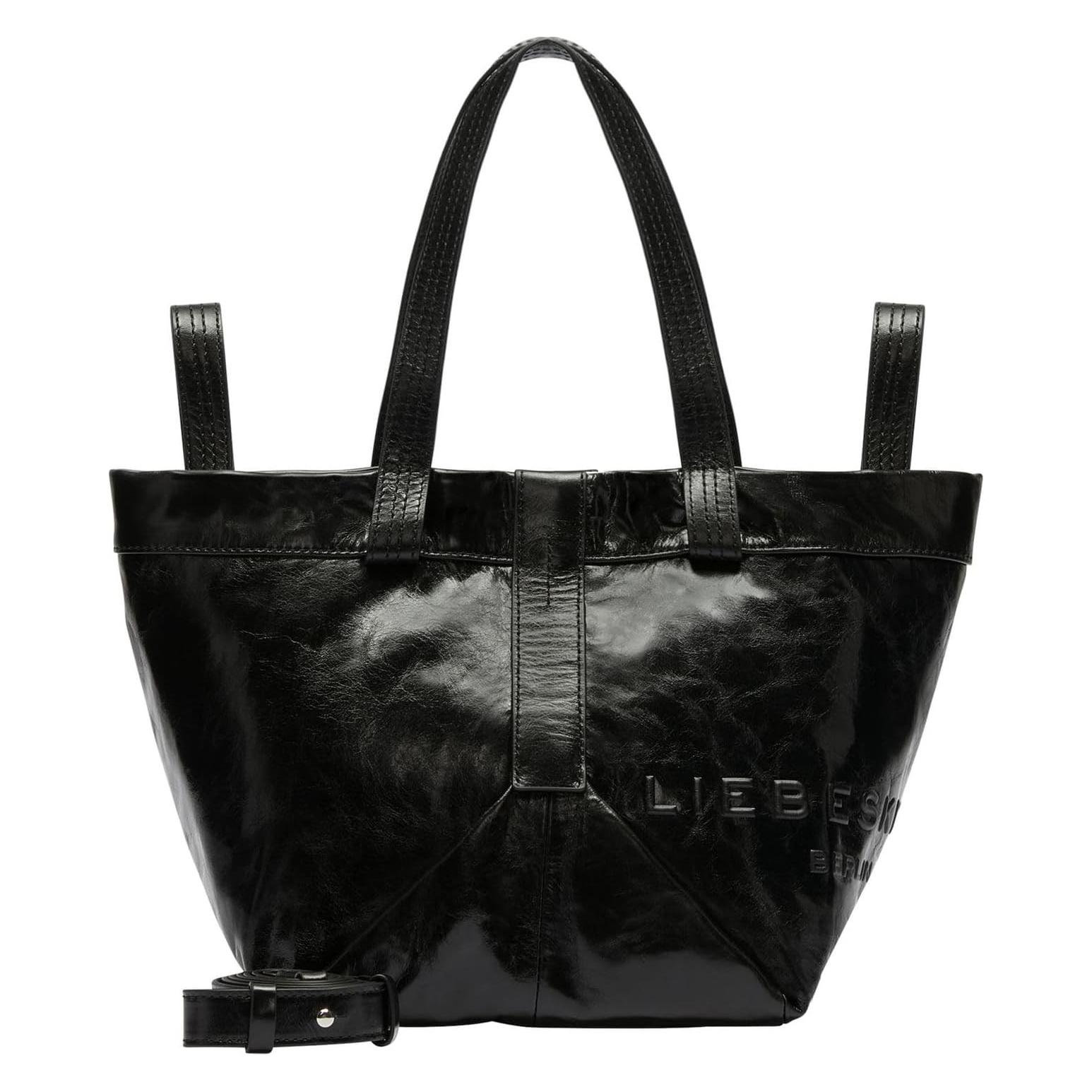 Liebeskind Berlin, Vrouwen, Tas, S-Elvira Pt Crinkle-Black Shopper, Zwart