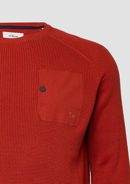 Produktbild s.Oliver Strickpullover Baumwoll-Pullover mit aufgesetzter Brusttasche (5XL)