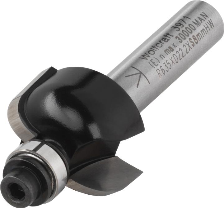 Produktbild wolfcraft 1 Halb-Hohlkehlfräser HM S=8 ø21,5x12mm