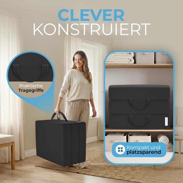 Produktbild Bestschlaf Klappmatratze, 3-teilige Faltmatratze, Reisebett, Gästematratze (75 x 195 cm, Schaumstoffkern)
