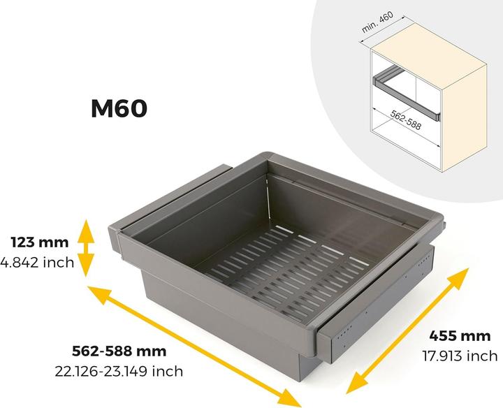 Actual product image Emuca Quartz Drawer and Adjustable Frame Kit