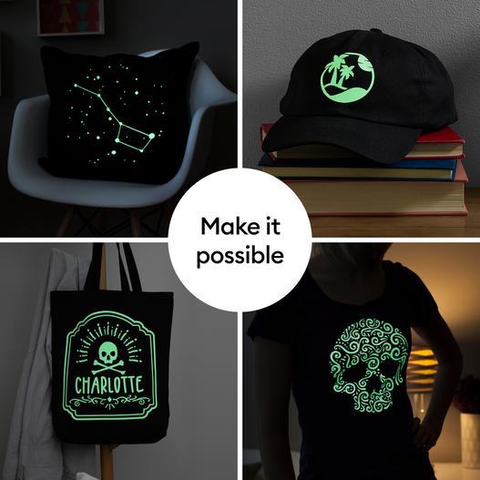 Actual product image Cricut Aufbügelfolie Glow in the Dark 30.5 x 61 cm, Grün