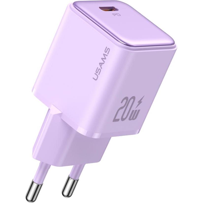 Usams Ład. siec. 1xUSB-C PD20W (only head) PD3.0 Fast Charging purpurowy/purple X-ron Series CC183TC, USB Ladegerät, Vio...