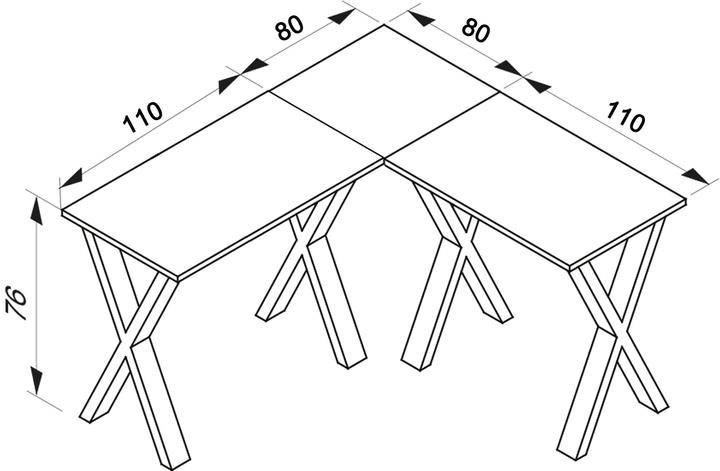 Produktbild VCM Büromöbel Eckschreibtisch Lona 80 X Alu Weiss (190 x 190 x 80 cm)