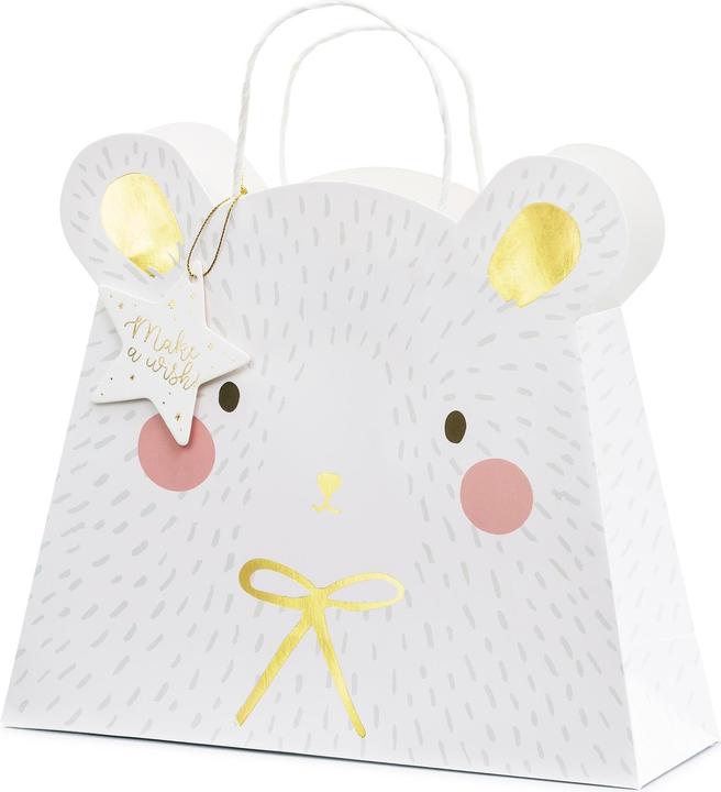 Image du produit Partydeco Sac cadeau Ours polaire 31.5 x 27 x 10 cm, Blanc (1x)