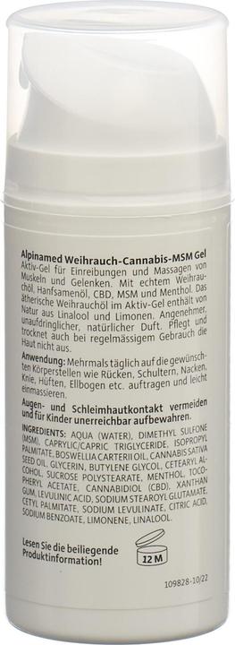 Nährwerte und Zutaten Alpinamed Weihrauch Cannabis (1 x, 100 ml, 161 g)