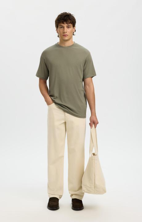 Produktbild Selected Geripptes Baumwoll T-Shirt (M)