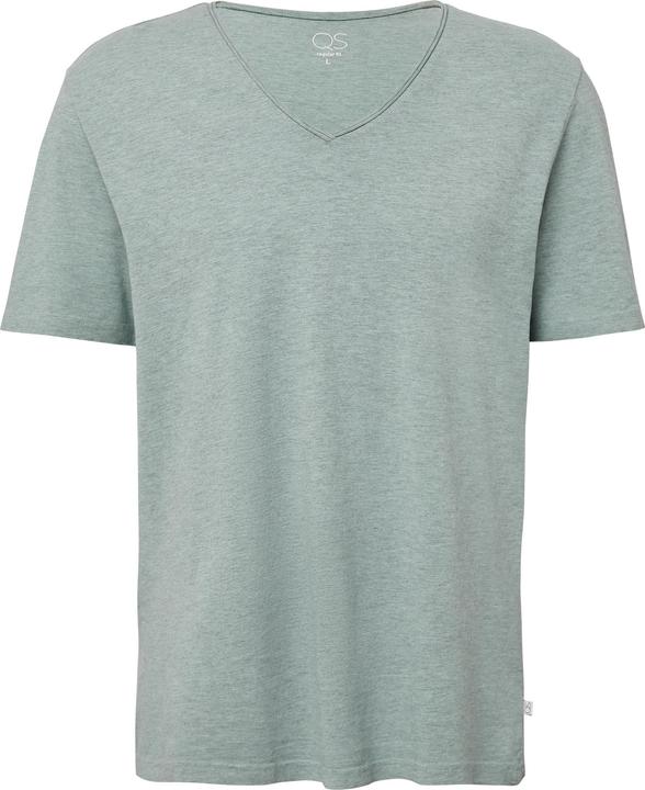 S.Oliver T-Shirt Gewaschenes T-Shirt mit Rollkante in Melange-Optik (M)